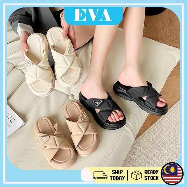 READY STOCK EVA Women Sandal Kasut Wanita Shoes Wedges Perempuan's Shoes Fashion