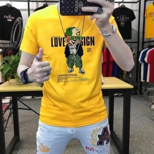Kemeja-T lengan pendek lelaki, gaya Korea baharu, bergaya, Ringkas, lengan separuh, Baju, gaya Hong Kong, longgar, kasual, jenama fesyen, musim panas