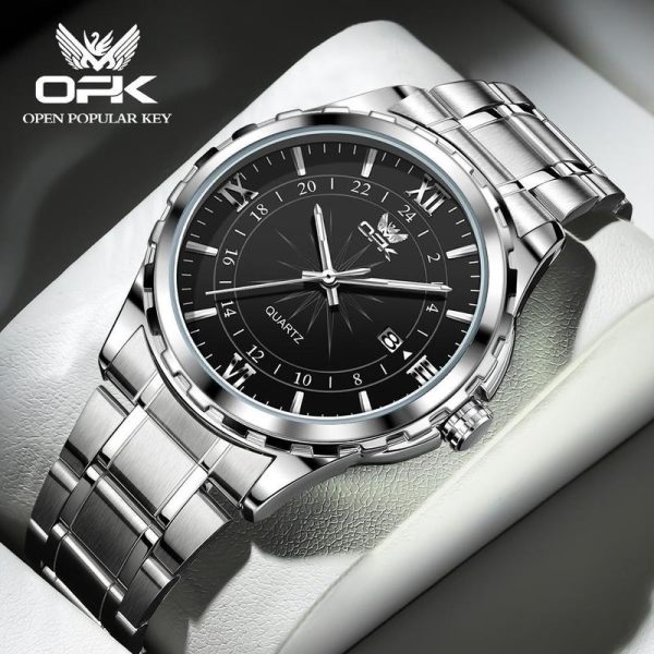 【Waranti satu tahun】OPK Jam Tangan Lelaki Original Waterproof Quartz Movement New 2025 Luminous Business Style Leisure Men Watches Tahan Karat 6003 Circular Business Jam lelaki logam Banyak warna Ada kotak Ada stok tersedia Parti, pejabat pemberian hadiah