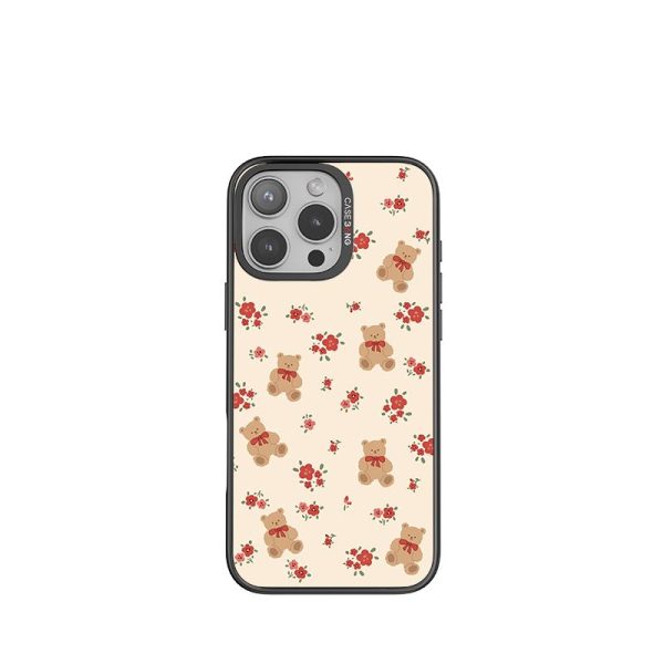 ImagiSnap, CASEBANG, Siri Beruang Manis, Reka Bentuk Mawar & Beruang, Pengecasan Magnetik, Jenama bersama dengan Magsafe, Serasi dengan iPhone 13-16 dan Samsung S24 / 24 + / 24U / 25U, Beg Udara Balut Penuh, Empat Penjuru, Tahan Kejutan