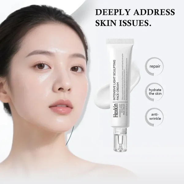 Krim Cahaya Menghidratkan Hexkin, HexKin Rasmi , 1 Keping, Kolagen Terhidrolisis dan Kompleks Peptida Terlarang, Anti Kedutan, Penjanaan Cahaya Segera, Pelembap Muka, Penjagaan Kulit Korea
