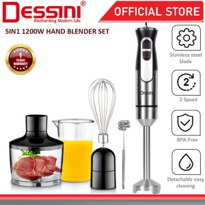 5 IN 1 DESSINI ITALY Hand Blender Chopper Mixer Grinder Juicer Food Processor Stainless Steel Knife Blade / Pengisar