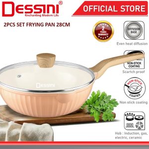 DESSINI ITALY iFUJITA 28CM Frying Pan Aluminium Induction Non Stick Casserole Wok Pot Bowl Cookware Kuali PERIUK