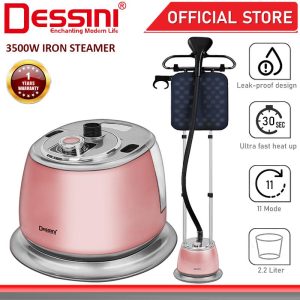 DESSINI ITALY 3500W Electric Ceramic Soleplate Garment Steam Iron Sprayer Steamer Clothes Brush / Seterika Baju