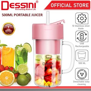 DESSINI ITALY 500mL USB Rechargeable Portable Bottle Juicer Blender Chopper Grinder Mixer Smoothie / Pengisar