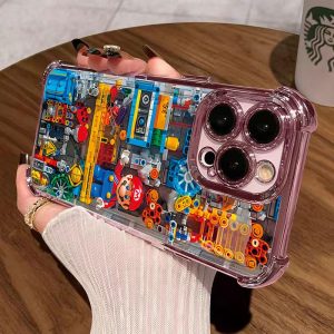 Sarung Telefon Penyaduran Super Mario, Serasi dengan iPhone 11, 16, 15, 14, 13, 12, Pro, Xs Max, XR, X, 7, 8 Plus, Permainan, Sarung Jelas HD, Sarung TPU Lembut, Kalis Kejutan, Sarung Telefon Bimbit, Penutup Belakang Pelindung