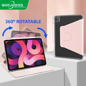 GOOJODOQ 360 Rotatable Casing with Pencil Holder | Extra Protection Light Materials Multi Angle | Compatible for iPad Pro 11 & Pro 12 & Air4/5 & 7/8/9/10 gen