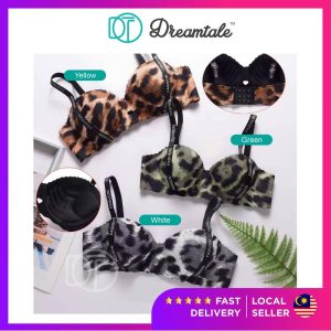 [A Cup] Dreamtale Women Bra Leopard Bra Wireless Push Up Bra Coli Wanita Baju Dalam Wanita WCO331