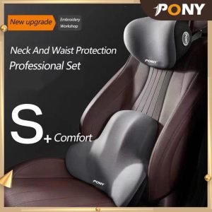 [Lowest Price in Malaysia] set Sokongan Headrest+Serviks dan lumbar Bantal Leher Sandaran Kepala Kereta, Universal, Busa Memori Lumbar,Bantal Leher Auto, Sesuai untuk Kegunaan Pejabat dan Dalaman Kereta Accessories Car neckcar Neck Pillows