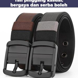 Tali Pinggang Lelaki, Bahan Kanvas, Gancu Pin, Tali Pinggang Perniagaan, Tali Pinggang Riadah, Tali Pinggang Serba guna, Tali Pinggang Gaya Korea, Tali Pinggang Trendi, Sesuai untuk Pelajar dan Latihan Ketenteraan, Tali Pinggang Gancu Aloi.