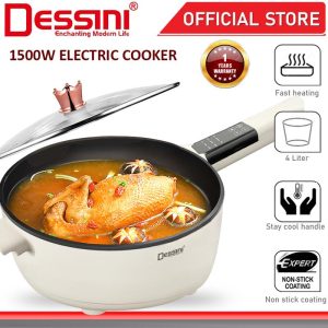 DESSINI ITALY Electric Cooker Steamboat Hot Pot Non Stick Frying Wok Pan Rice Cooker Periuk Masak Elektrik
