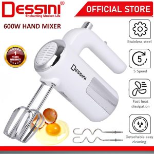 DESSINI ITALY 5 Speed Electric Hand Mixer Egg Beater Blender Grinder Processor Dough Whisk Mesin / Pengadun Bancuh Telur