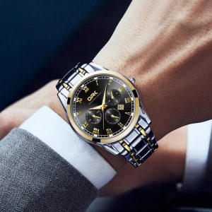 OPK Jam Tangan Kuarza Asli Tulen untuk Lelaki Tepat Tahan Haus Berkilau Kalis Air Kalendar Jam Tangan Pesona Pelbagai Fungsi G81-19B Watches Rotundity Bahan logam dalam stok Warna berbilang Pejabat parti pemberian hadiah Garanti 1 tahun