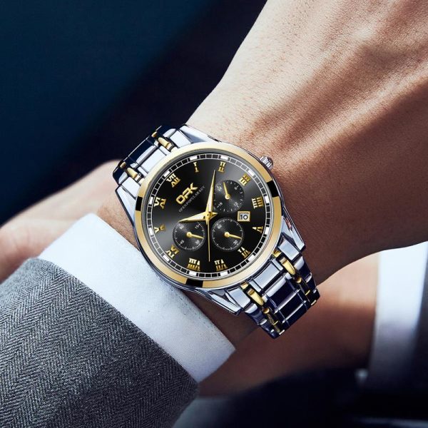 OPK Jam Tangan Kuarza Asli Tulen untuk Lelaki Tepat Tahan Haus Berkilau Kalis Air Kalendar Jam Tangan Pesona Pelbagai Fungsi G81-19B Watches Rotundity Bahan logam dalam stok Warna berbilang Pejabat parti pemberian hadiah Garanti 1 tahun