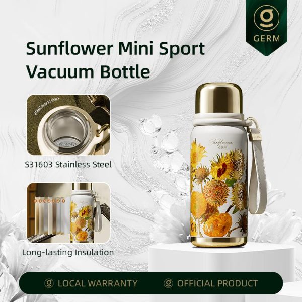 GERM Sunflower 580ml Thermos Bottle S31603 Stainless Steel Thermos Bottle Leakproof Water Bottle Tumbler