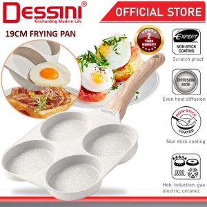 DESSINI ITALY 19CM 4 Hole Pancake Grill Frying Pan Die Cast Aluminium Induction Non Stick Pot Bowl Cookware Tool PERIUK