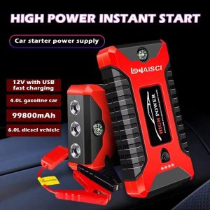 99800mAh 12V car jumper power bank jump start car power bank air pump car tyre Portable USB Charger Car Emergency Start Power Bank Supply Battery Charge Car Start Supply Phone Charging
