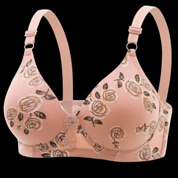 Wireless Bras Women Cotton Bra Full Coverage 34-42 Cup B Design Floral Flower Baju Dalam Wanita Tanpa Dawai