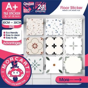 1pc,Pelekat Jubin Lantai, MORCART, Harga Sehelai, 7.87 "x7.87" / 20x20cm / keping, 12 "x12" / 30x30cm / keping, Tebal, Tahan Haus, Kalis Air, Tidak licin, Antifouling, Pelekat sendiri, Sesuai untuk Dinding, Kertas Dinding, Dapur, Balkoni, Bilik Mandi, DIY