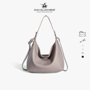 Beg Hobo Wanita, David Jones Paris, Diperbuat daripada Kulit PU, Lembut dan Lentur, Beg Bahu Wanita Besar, CM6909
