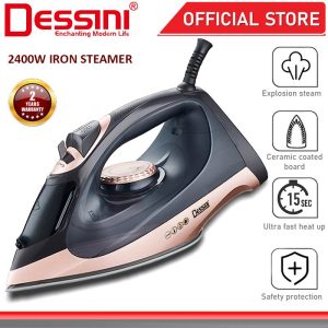 DESSINI ITALY 2400W Electric Ceramic Soleplate Garment Steam Iron Sprayer Steamer Clothes Brush / Seterika Baju