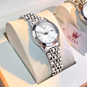 OLEVS L99-31 Jam Analog Tangan Aesthetic Wanita Original Kalis Air Keluli Tahan Karat Asli Pergerakan Kuarza Gaya Fesyen withBox Rotundity Watches Bahan logam dalam stok Warna berbilang Ada kotak Ada alat Pejabat parti pemberian hadiah Garanti 1 tahun