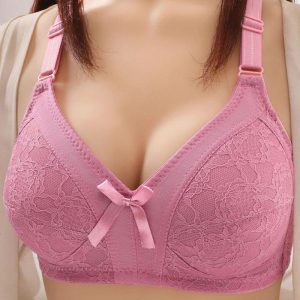 Bras Women Wireless Bra Plus Size 34-46 Cup BC Full Coverage Bras Soft Material Baju Dalam Wanita Tanpa Wayar Underwear Dusty Pink
