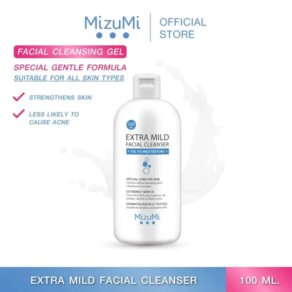 MizuMi Extra Mild Facial Cleanser/Wash Extremely Gentle, Nourish and Reduce Damaging Skin Barrier 100ml