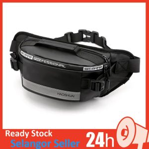 HAOSHUAI New Waist Bag Men Waterproof Nylon Casual Chest Bag Pouch Bag Man Beg Lelaki