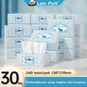 【30 Pek】Lam Pure Elephant Napkins, Pek 240 Keping * 30 Pek, Napkin Rumah Comel, Mudah dan Mudah, Penghantaran Percuma, Napkin