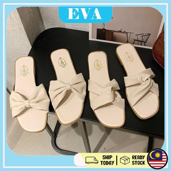 READY STOCK EVA Women Shoes Sandals Flats Easy Slip-on Slippers Beach Kasut Perempuan Wanita