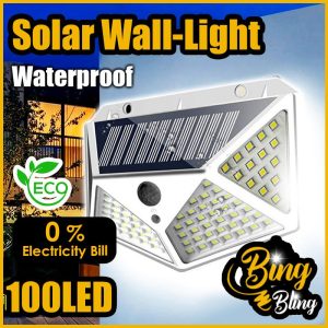 100 LED 3 Modes Solar Motion Sensor Light Waterproof Energy Saving Outdoor Security Lamp Lampu Taman Lampu Automatic Automatik On Off