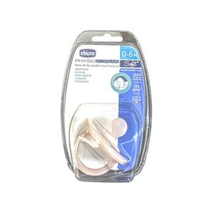 Chicco New Physio Soft Soother Silicone Baby Pacifier Puting Bayi -Pink/ Blue