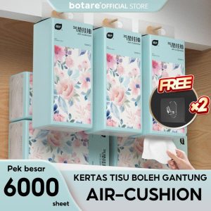[6pcs] Botare,Tisu Kusyen Udara Pek Lembut Deluxe, Tisu Muka, 4 lapis, Tisu bayi, 1000 helai setiap pek