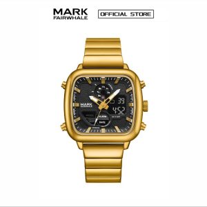 【100% Authentic】Jam Tangan Elektronik, MARK FAIRWHALE, Dail Persegi, Kalendar, Reka Bentuk Dwi Fungsi Kitaran, Trend Fesyen Kreatif, FW-4420, Ketibaan Baru Watches