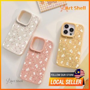 For iPhone 16 14 Pro max Small white floral ins Trendy shell 13 12 11 15 8plus 7plus iPhone Case XR X Xs Max 11pro Mobile Protection Wireless