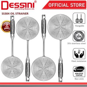 DESSINI ITALY 304 Stainless Steel Wire Oil Strainer Colander Skimmer Sifter Drainer Sieve Mesh Filter Strain Utensil