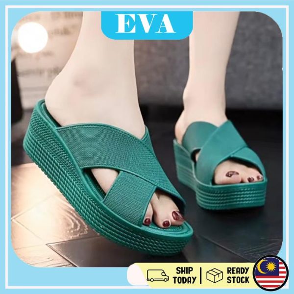 READY STOCK EVA Perempuan Kasut Flat High Heels Women Fashion