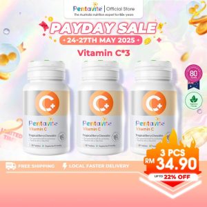 Pentavite Vitamin C Tropical Berry Chewable （30 Tablets for Adult）