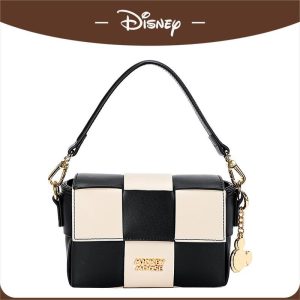 Beg Silang Fesyen Disney Mickey Berpetak, Beg Persegi Kecil Pegang Tangan Niche, [COD] Wanita Selempang Bags