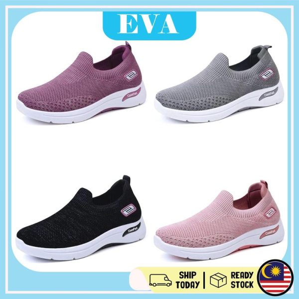 READY STOCK EVA Woman's Outdoor Sneakers Sport Shoes Round Toe Gym Sports Training Kasut Perempuan Feet