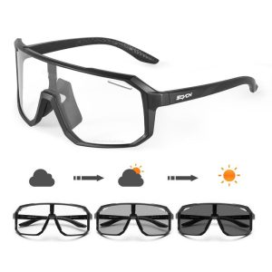 Cermin Mata Hitam Berbasikal, SCVCN, Photochromic, Cermin Mata Basikal, Cermin Mata Kalis Angin, Cermin Mata, Sesuai untuk Berbasikal Basikal MTB, Perlindungan UV400, Untuk Sukan Luar, Memandu, Memancing, Cermin Mata