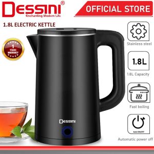 DESSINI ITALY 1.8L Stainless Steel Electric Kettle Automatic Cut Off Boiler Jug Teapot / Cerek