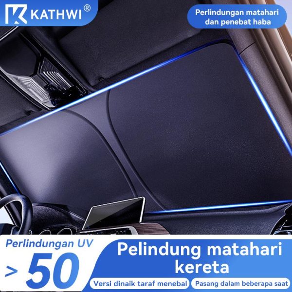 Pelindung Matahari Kereta, Pelindung Matahari dan Penebat Haba, Penghantaran Cahaya Sifar, Sesuai untuk Semua Model Kereta