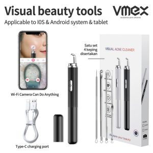 Visual blackhead remover with built-in camera, 1080 HD 20x magnification, pores, acne cleaning, free 4-piece stainless steel acne tool kit, suitable for iPhone, iPad and Android, Facial Humidifier