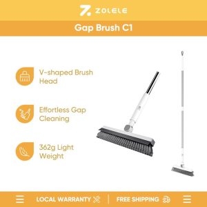 Zolele C1 Telescopic Handle Cleaning Floor Scrub Brush 2 In 1 Super Large Brush And Scraper Dual-purpose Crevice Brush