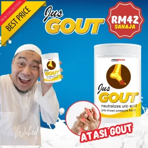 Jus Gout, Halang Penghasilan Asid Urik, Perisa Nenas, 330g, Bahan Milk Thistle dan Bromelin