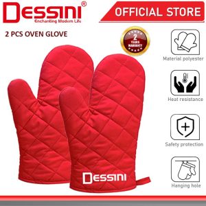 DESSINI ITALY Microwave Oven Glove Heatproof Cotton Baking Gloves Anti Scalding Heat Resistant Mitts Sarung Tangan Dapur