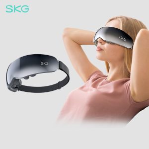Pengurut Mata dengan Haba dan Getaran, SKG, Pengurut Mata Dipanaskan Pintar dengan Muzik Bluetooth, Urutan Kuil Adaptif, untuk Santai Mata, Memperbaiki Peredaran Mata, Mengurangkan Mata Kering dan Lingkaran Hitam alat E7