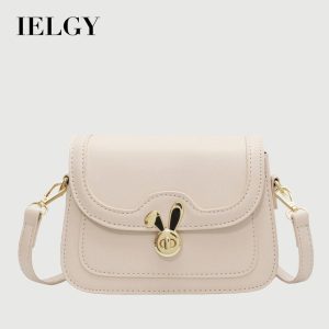 Beg Persegi Kecil, Rekaan Niche, Kualiti Tinggi, Untuk Wanita, IELGY, Beg Bahu, dengan Kunci Arnab, Beg Utusan Bags Coklat